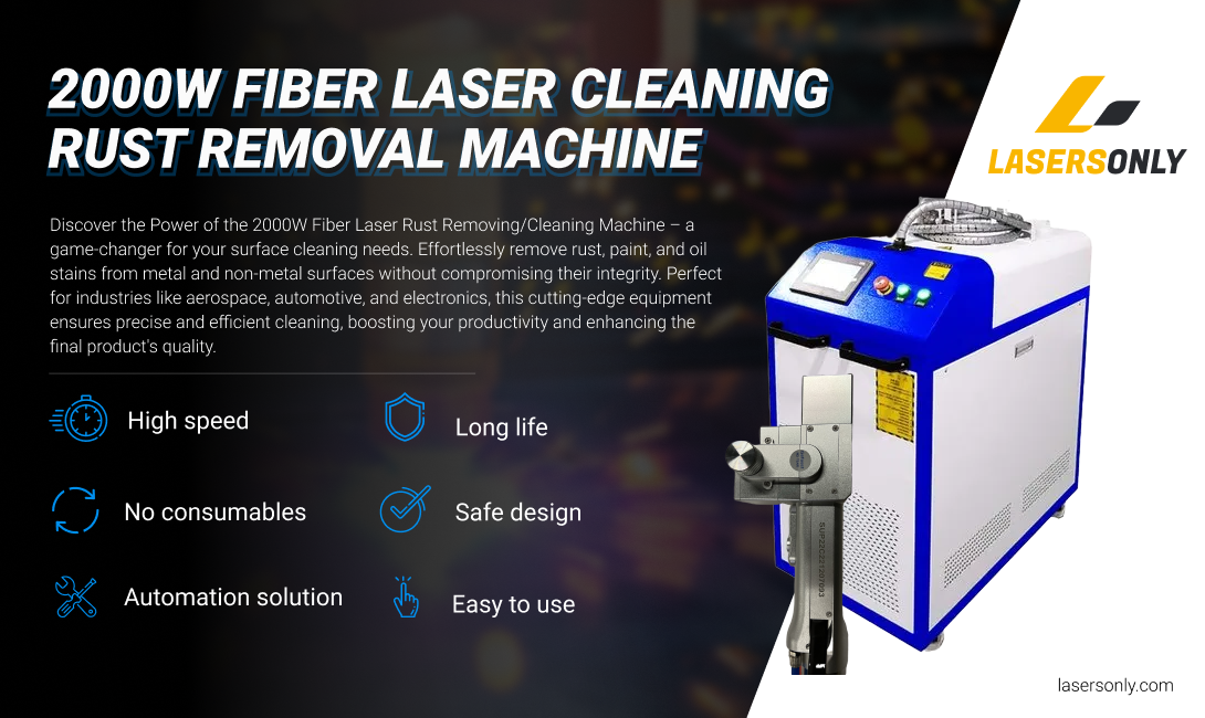 2000W Laser Rust Removal Machine for Cleaning Wall / Roof / Bridge