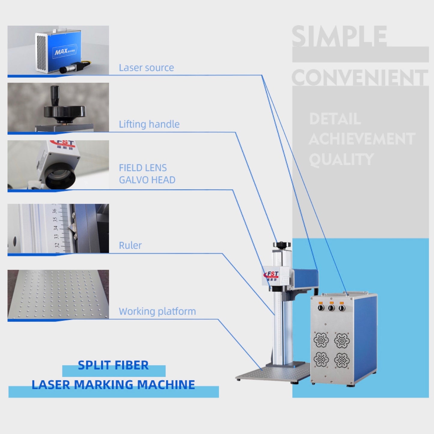 30W JPT Fiber Laser Marking Machine MOPA M7